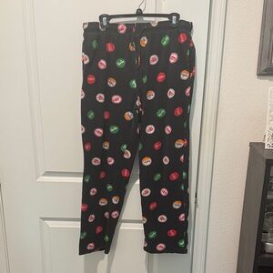 Coca Cola Black Pajama Pants with Red and Green Logo